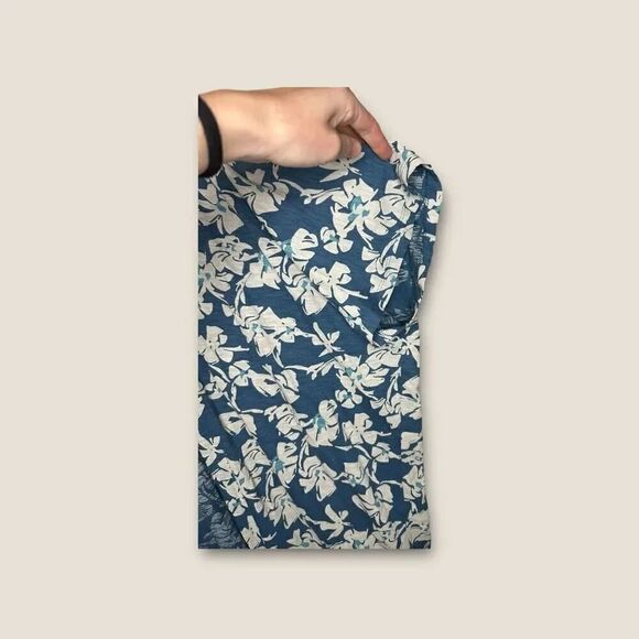 Natural by Known Supply Womens Hawaiian Swim Long Cover up Teal Floral Pocket XS - Picture 4 of 6